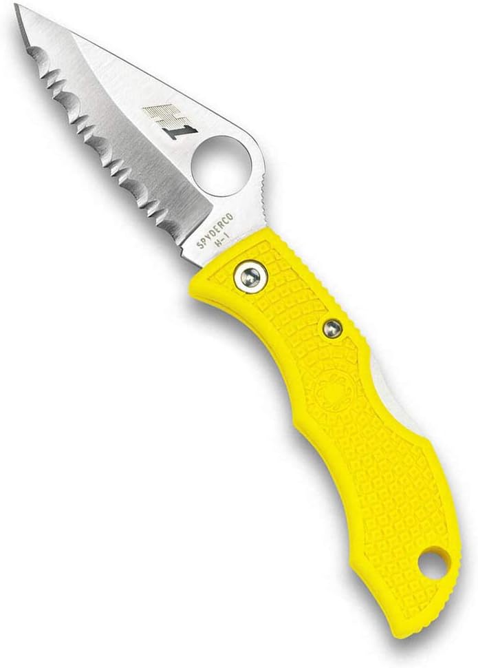 Spyderco Ladybug 3 Salt Folding Pocket Knife with 1.9" H-2 Steel Blade and FRN Handle - EDC Knife for Men and Women, Perfect for Hunting, Tactical, Camping, Survival, Hiking - PlainEdge - LYLP3 - Image 1